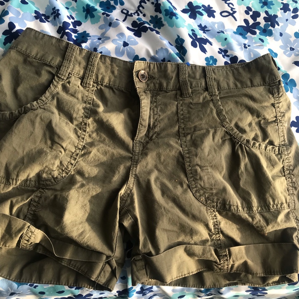 Olive cargo shorts